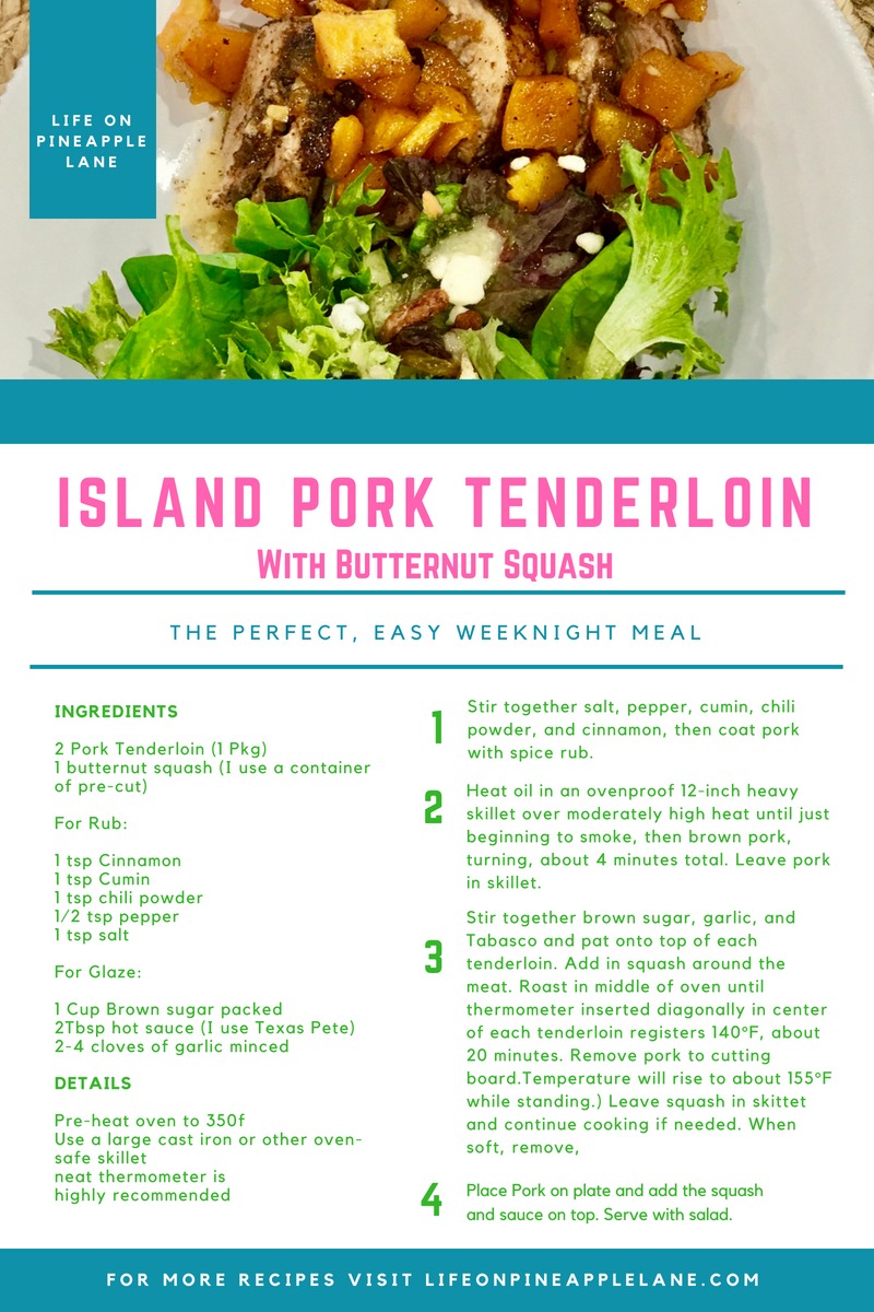 Island Pork Tenderloin With Butternut Squash