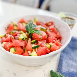 Watermelon Basil Salad With Feta