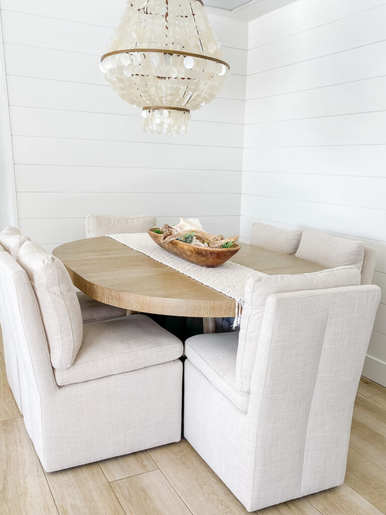 Neutral Amazon dining chairs for a coastal look